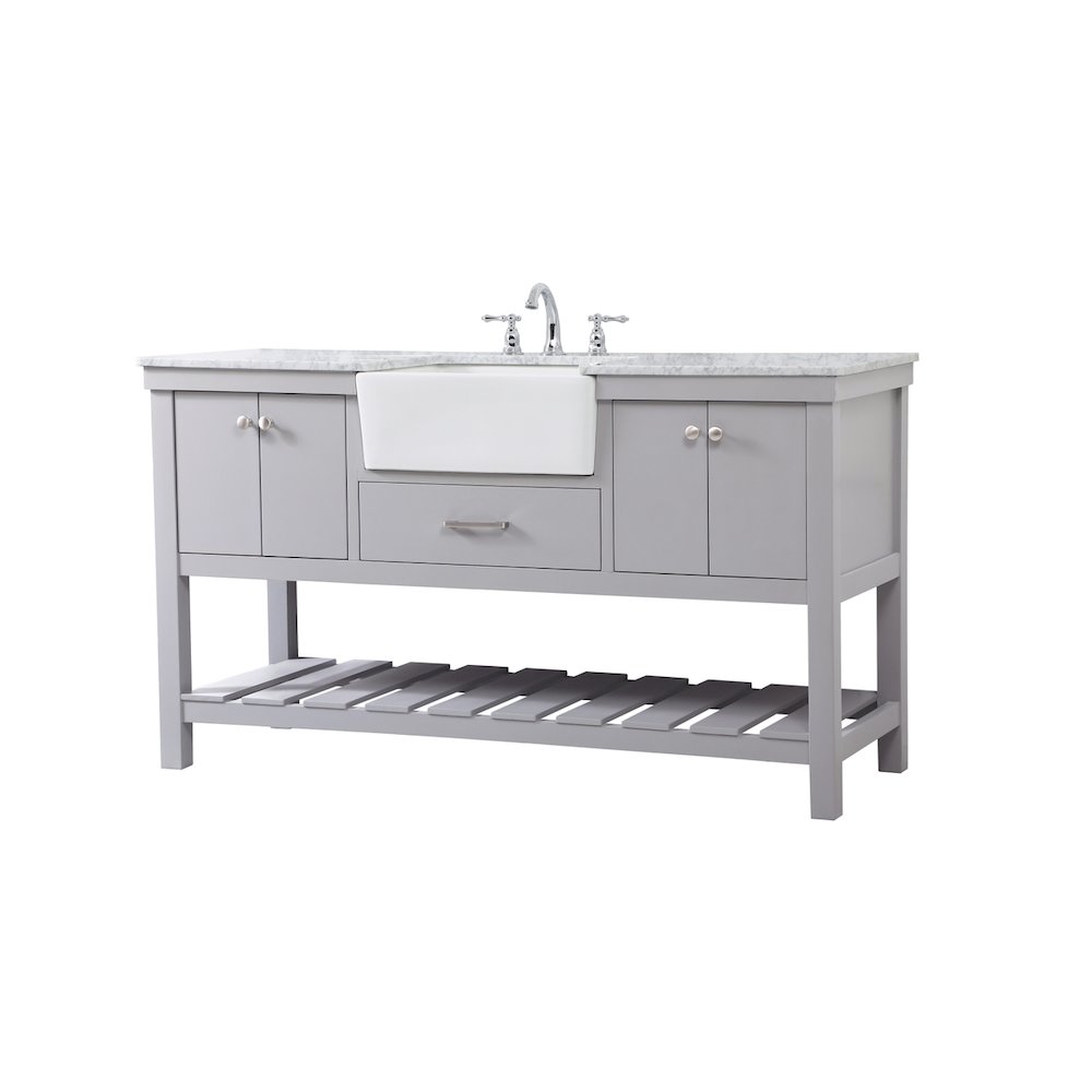 60 inch Single bathroom vanity in black