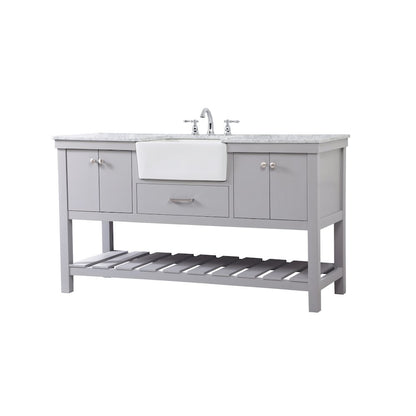 60 inch Single bathroom vanity in black
