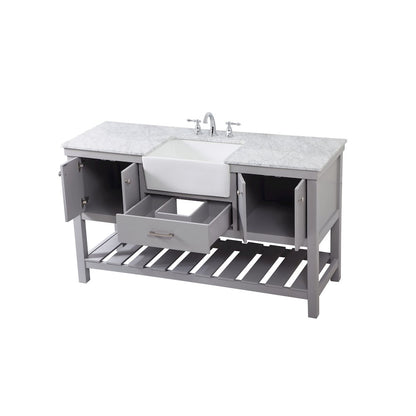 60 inch Single bathroom vanity in black