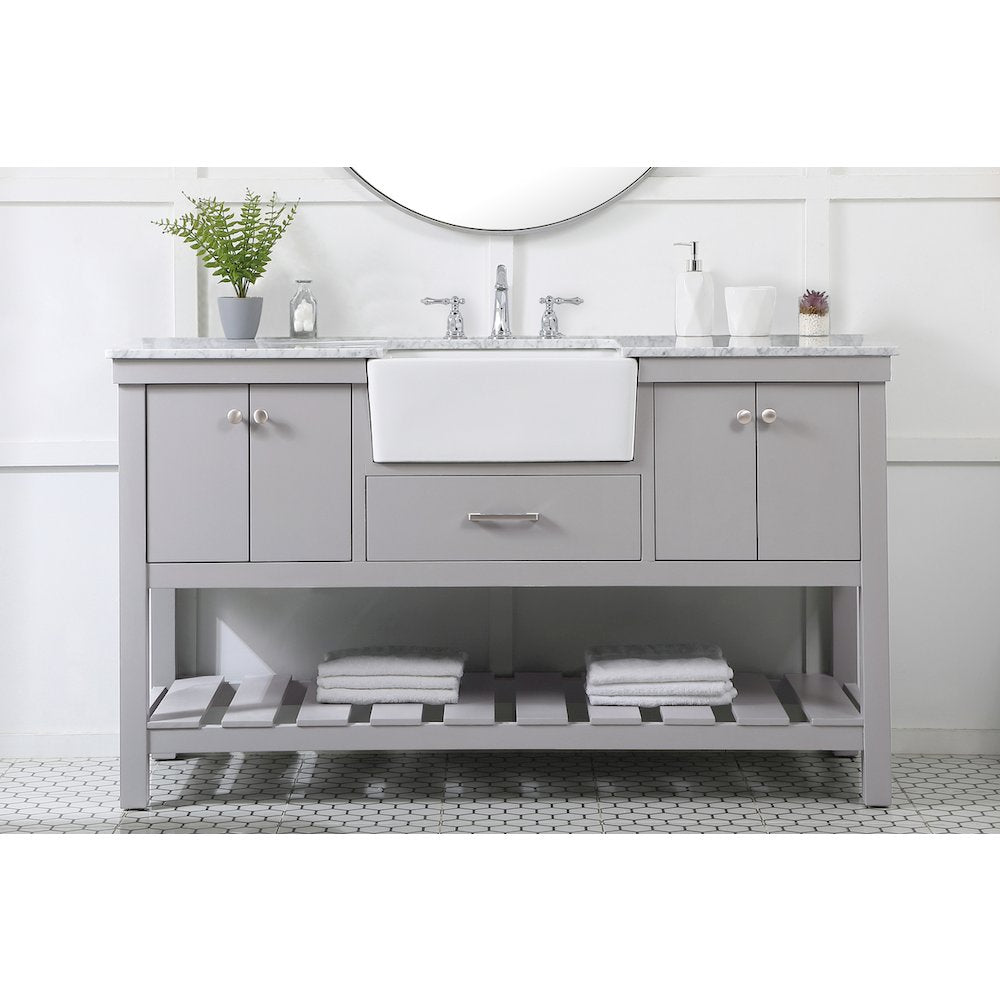 60 inch Single bathroom vanity in black