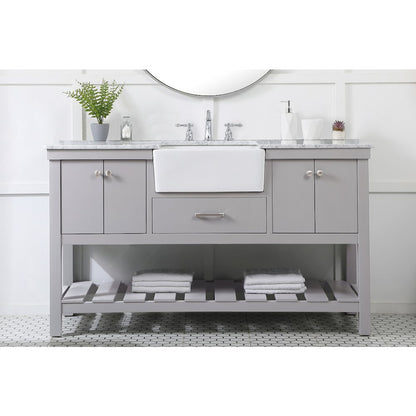 60 inch Single bathroom vanity in black