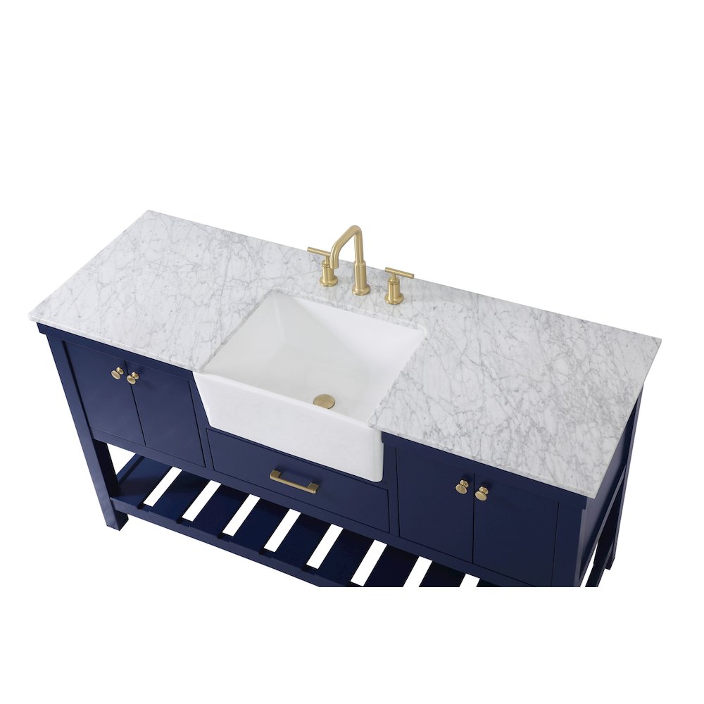 60 inch Single bathroom vanity in blue