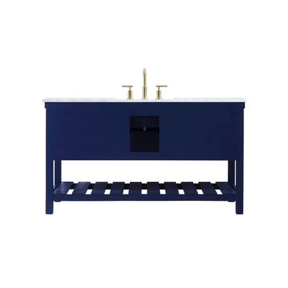 60 inch Single bathroom vanity in blue