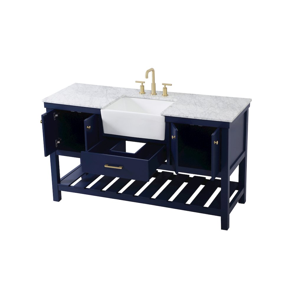 60 inch Single bathroom vanity in blue