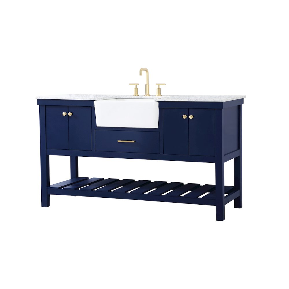 60 inch Single bathroom vanity in blue