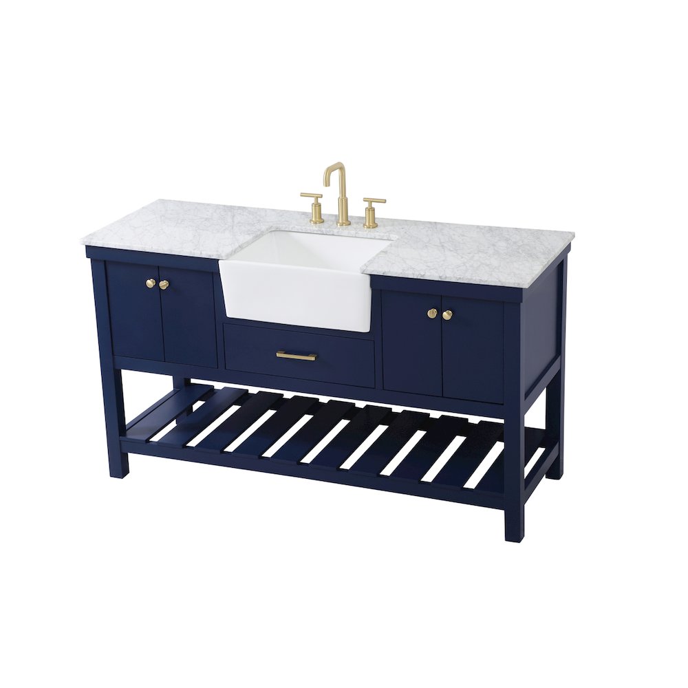 60 inch Single bathroom vanity in blue