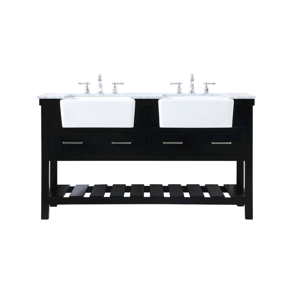 60 inch double bathroom vanity in black