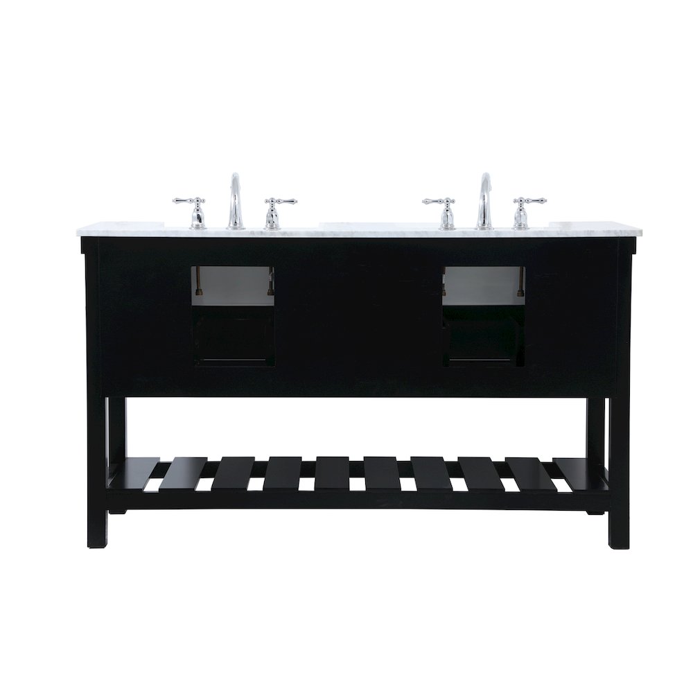 60 inch double bathroom vanity in black