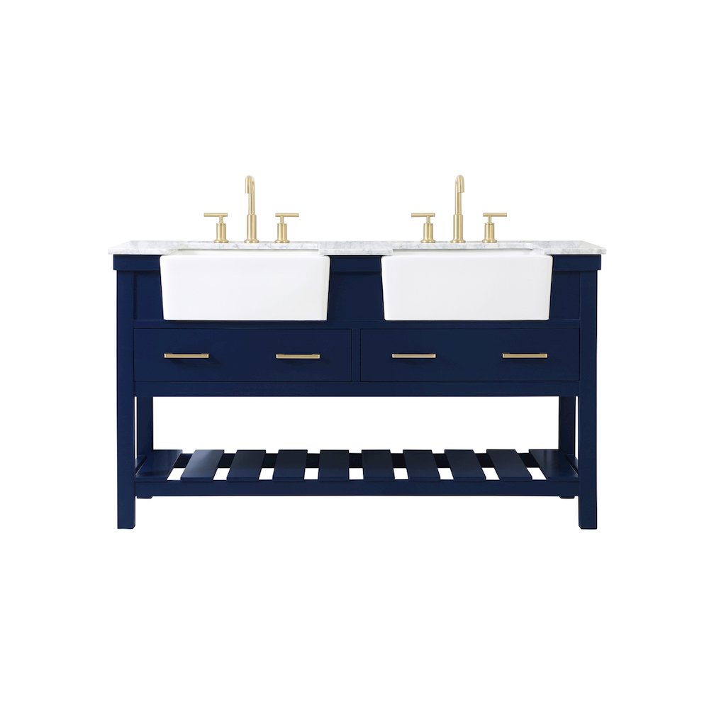 60 inch double bathroom vanity in blue
