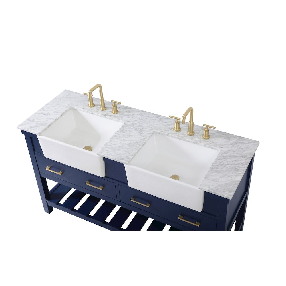60 inch double bathroom vanity in blue