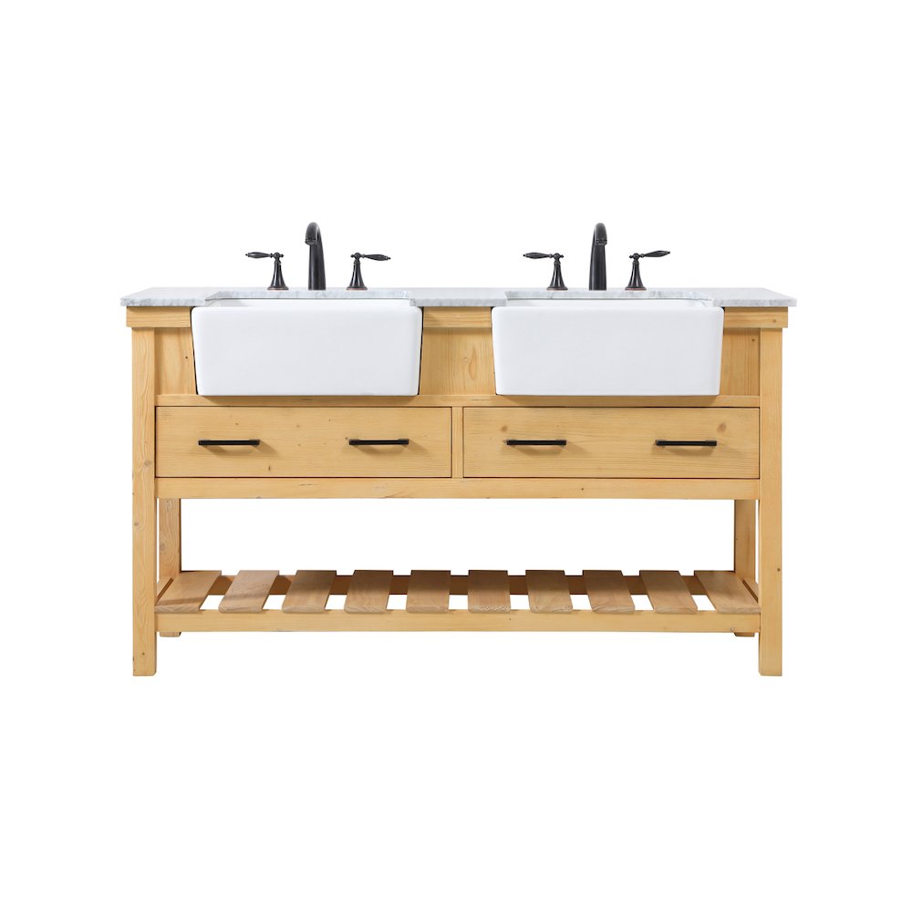 60 inch double bathroom vanity in natural wood