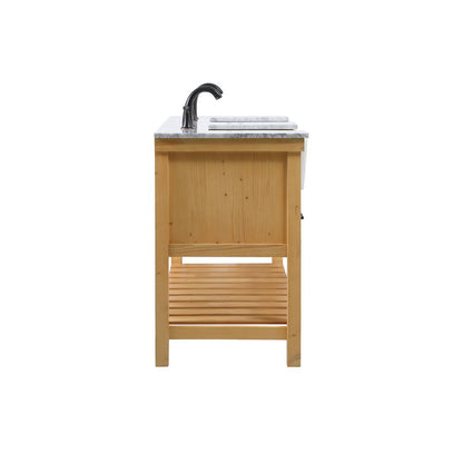 60 inch double bathroom vanity in natural wood