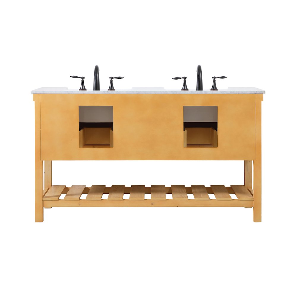 60 inch double bathroom vanity in natural wood