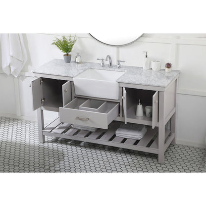 60 inch Single bathroom vanity in grey