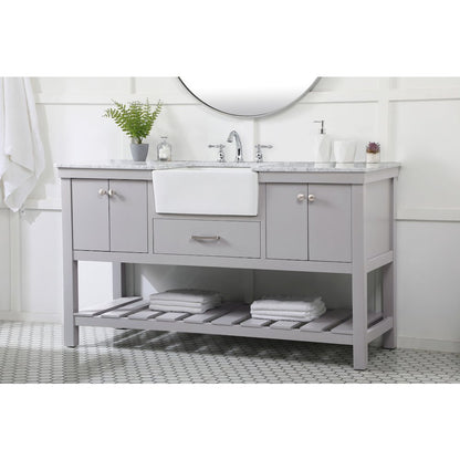 60 inch Single bathroom vanity in grey