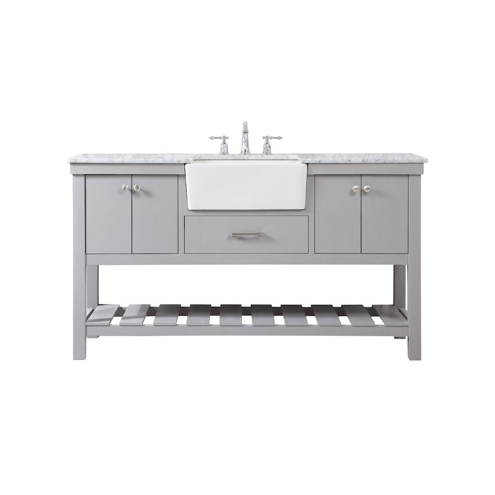 60 inch Single bathroom vanity in grey