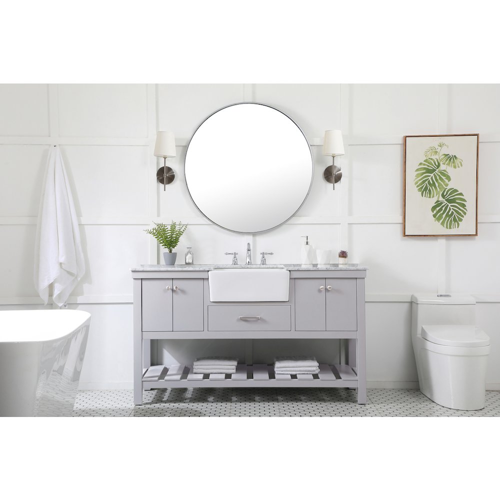 60 inch Single bathroom vanity in grey