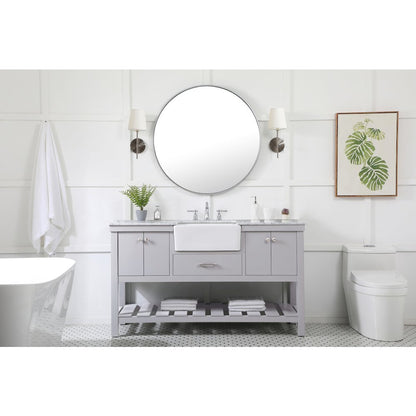 60 inch Single bathroom vanity in grey