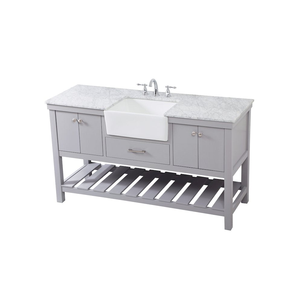 60 inch Single bathroom vanity in grey