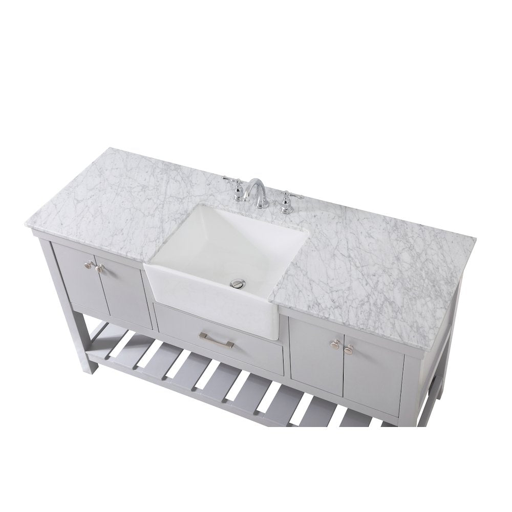 60 inch Single bathroom vanity in grey