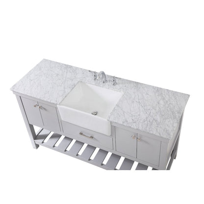 60 inch Single bathroom vanity in grey