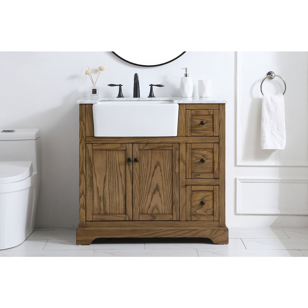 36 inch Single bathroom vanity in driftwood