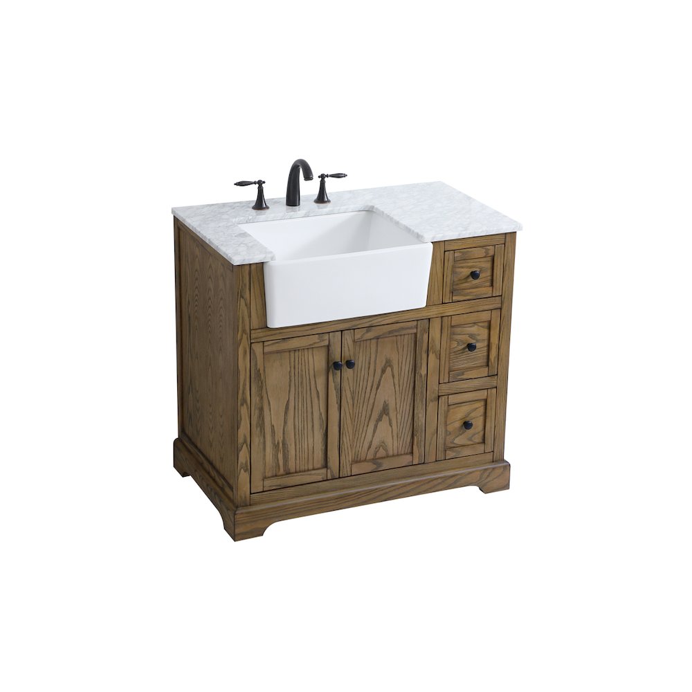 36 inch Single bathroom vanity in driftwood
