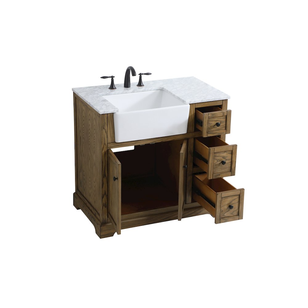 36 inch Single bathroom vanity in driftwood