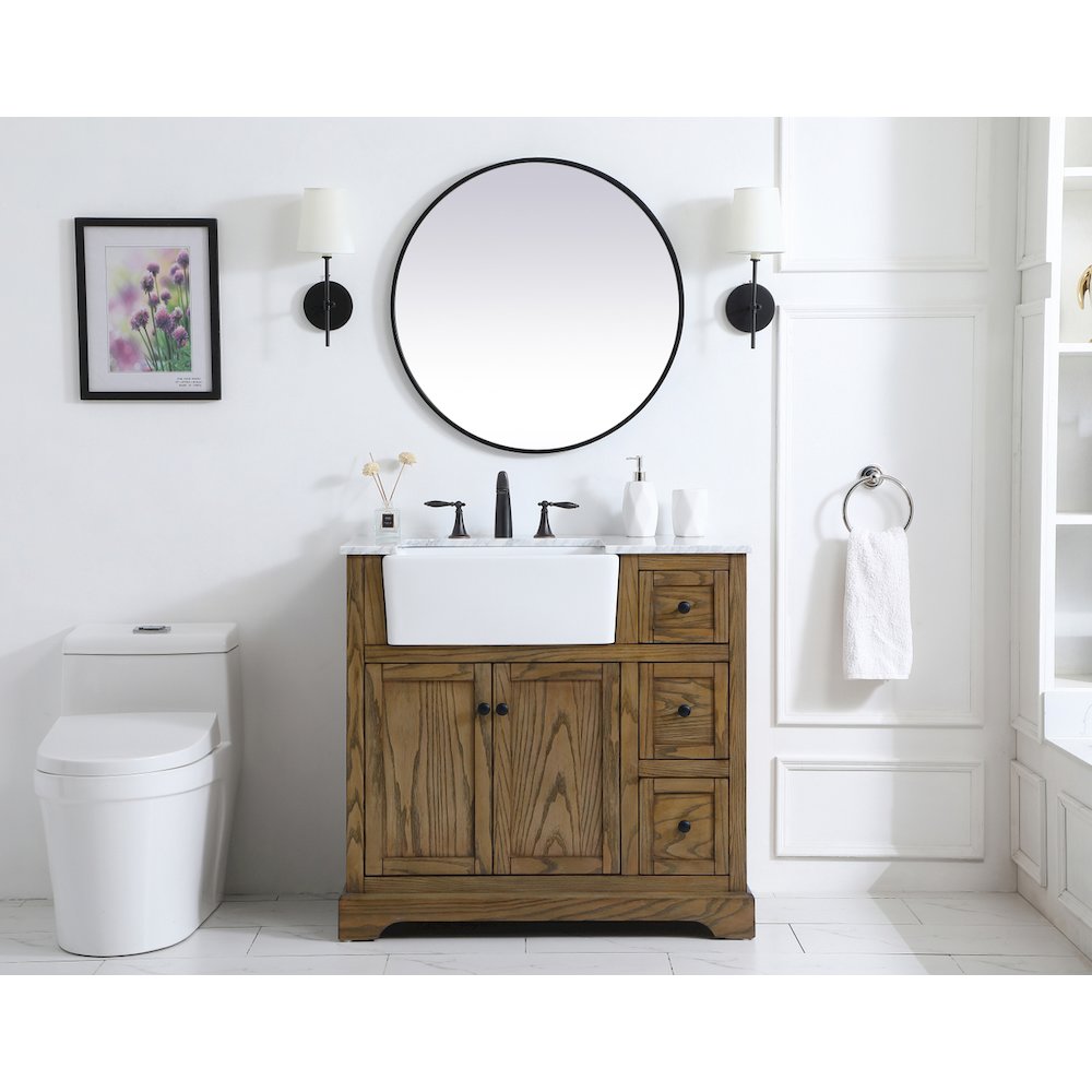 36 inch Single bathroom vanity in driftwood