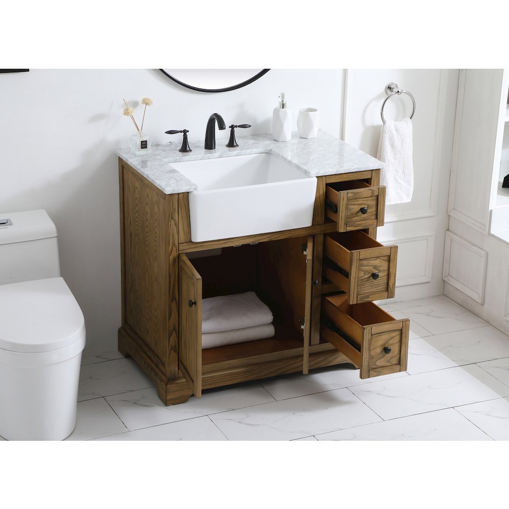 36 inch Single bathroom vanity in driftwood