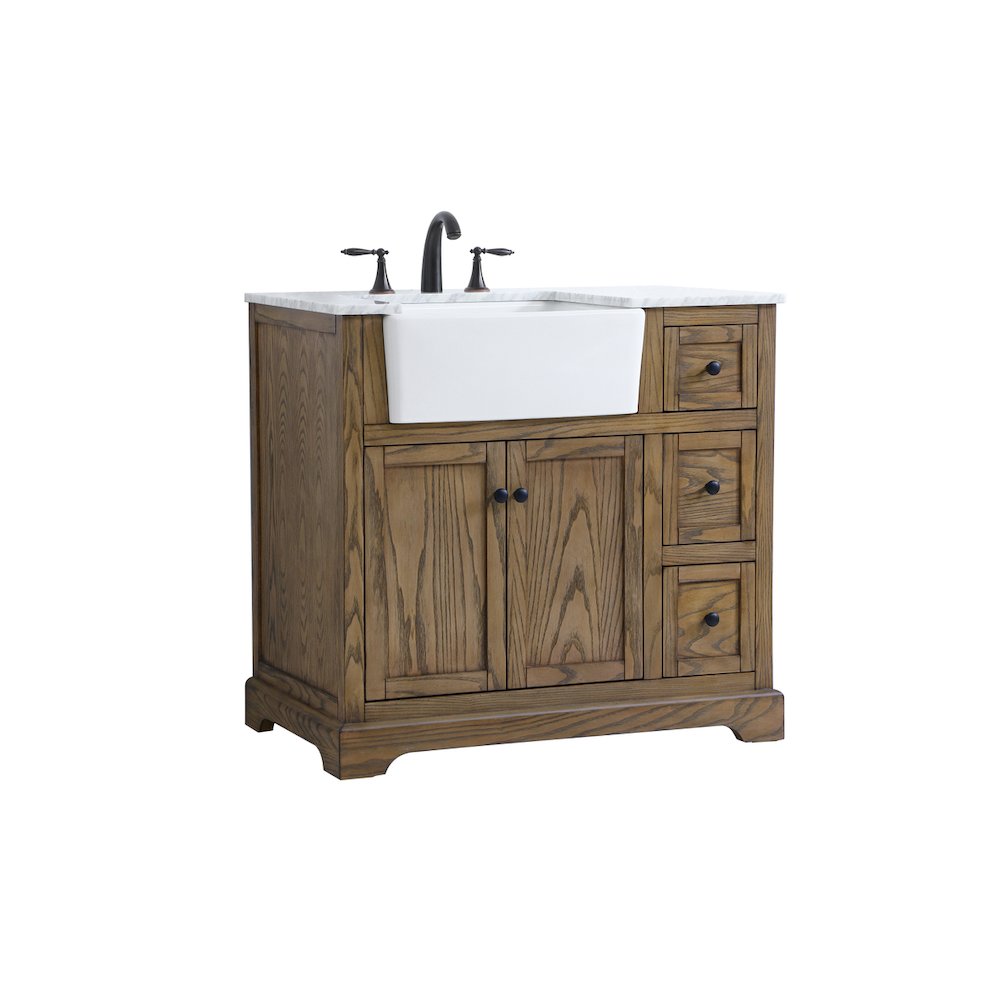 36 inch Single bathroom vanity in driftwood