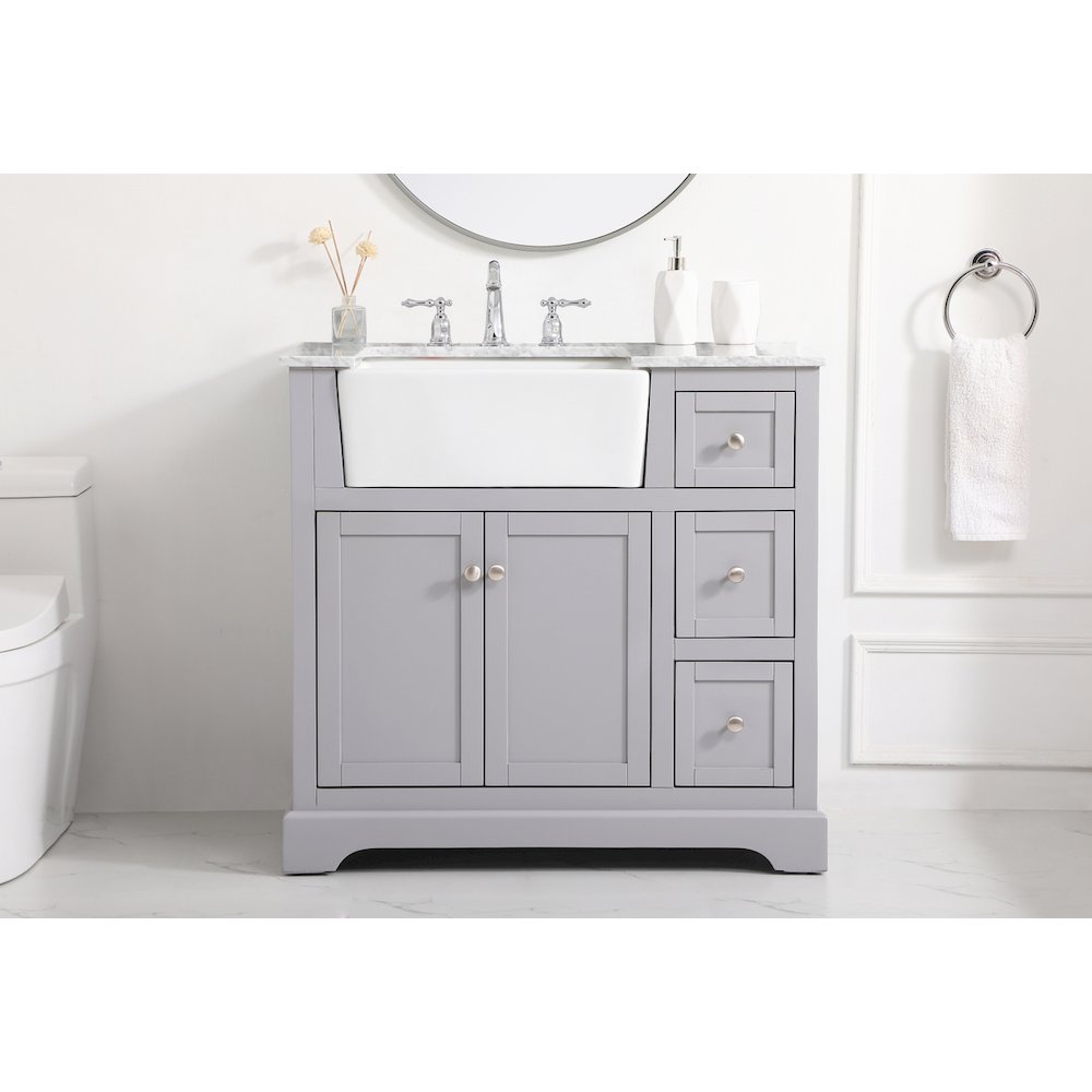 36 inch Single bathroom vanity in grey