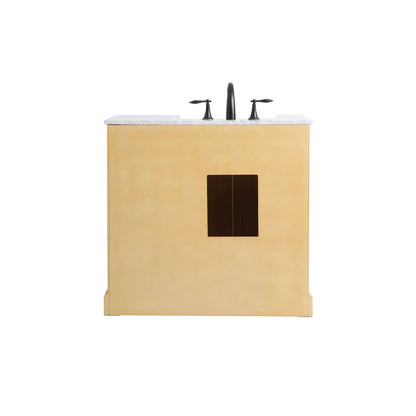 36 inch Single bathroom vanity in natural wood