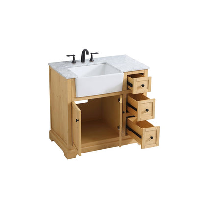 36 inch Single bathroom vanity in natural wood