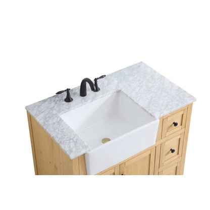 36 inch Single bathroom vanity in natural wood