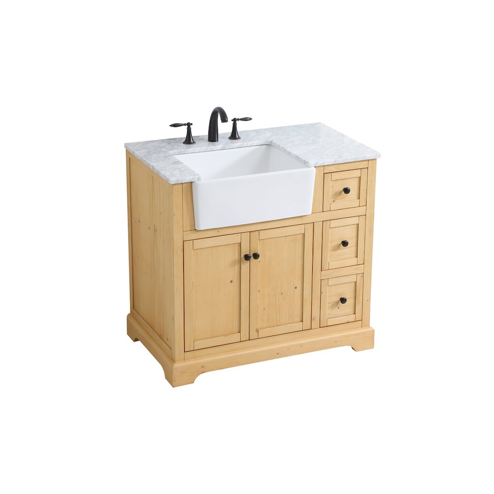 36 inch Single bathroom vanity in natural wood