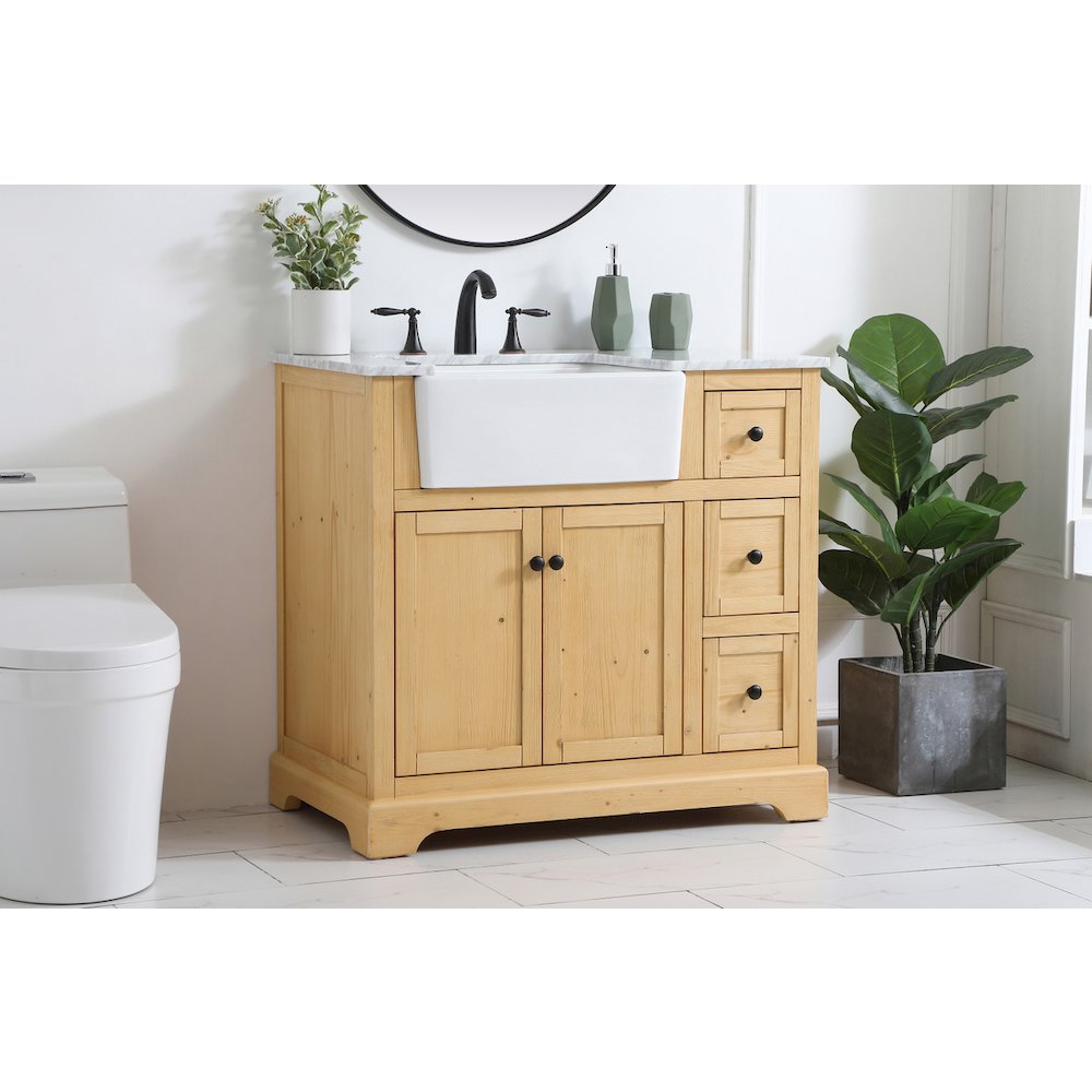 36 inch Single bathroom vanity in natural wood