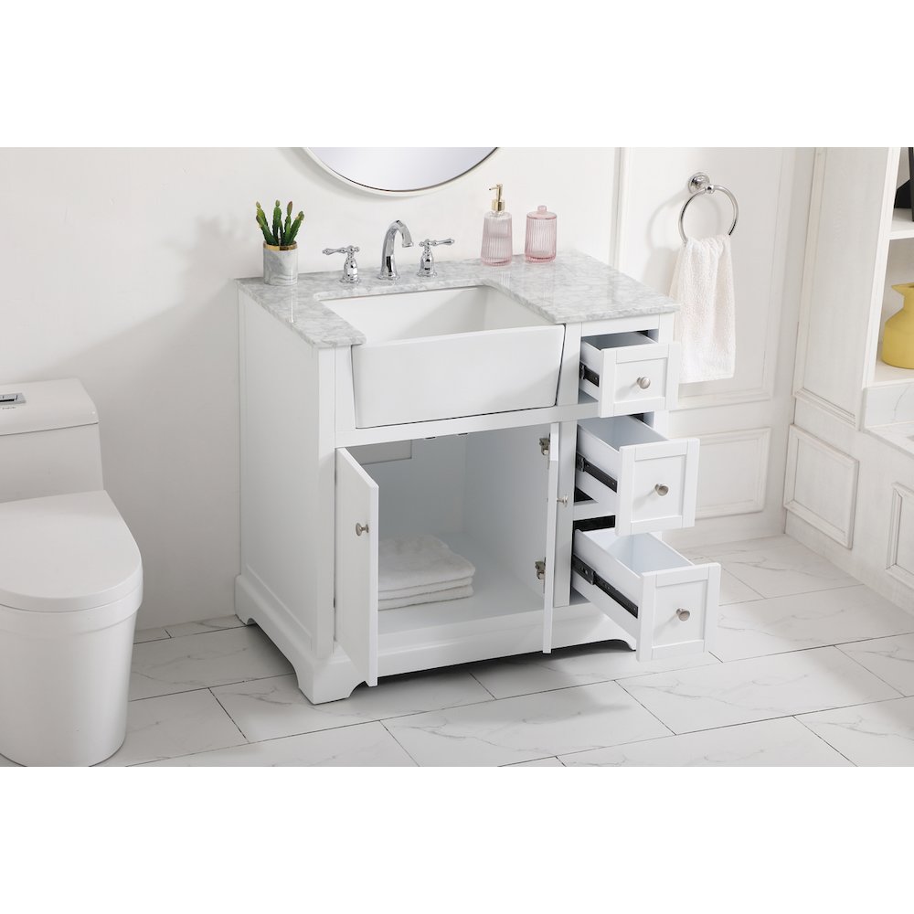 36 inch Single bathroom vanity in white