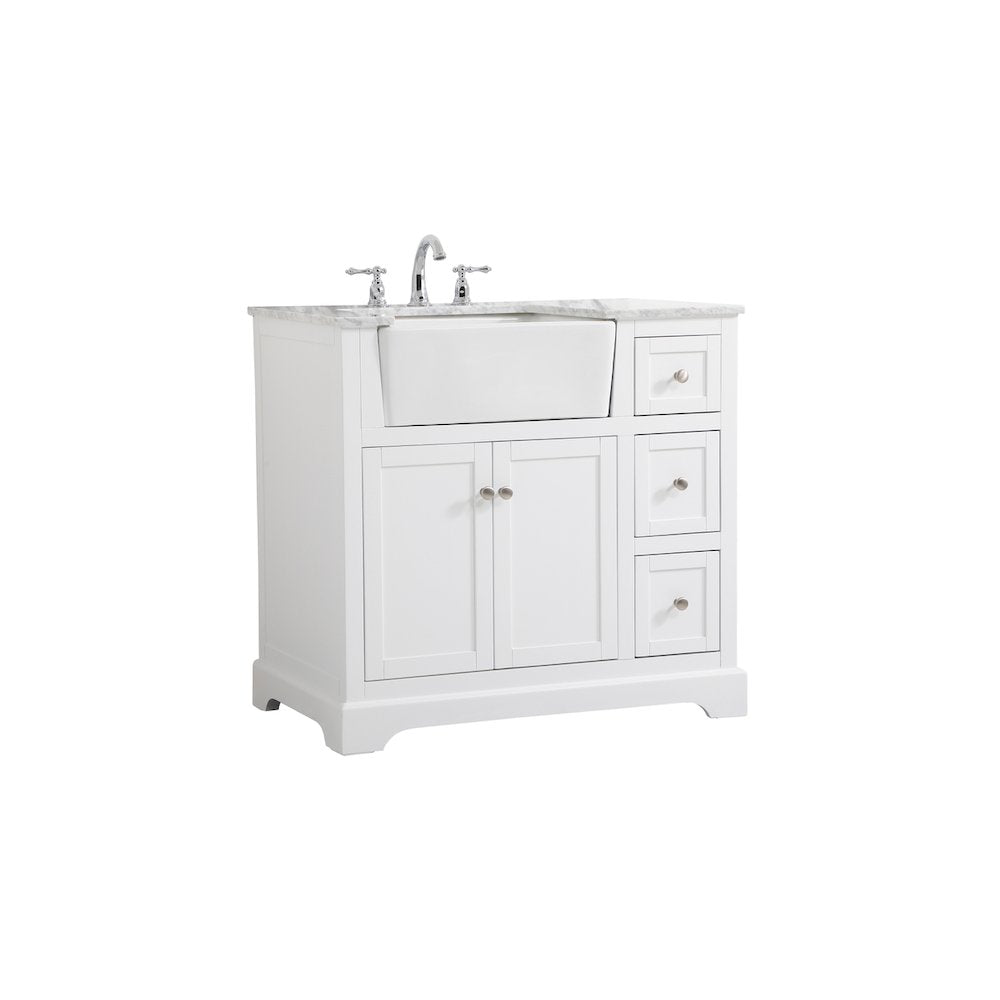 36 inch Single bathroom vanity in white