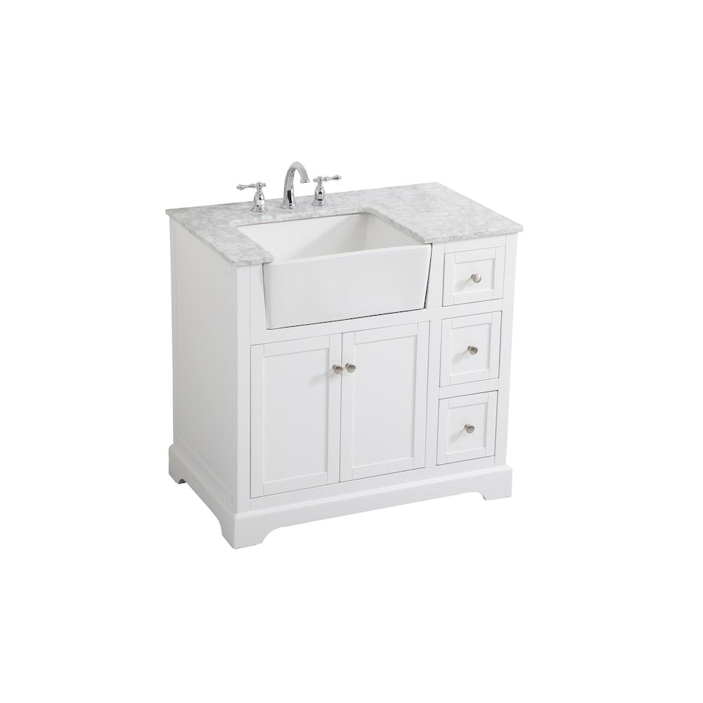 36 inch Single bathroom vanity in white