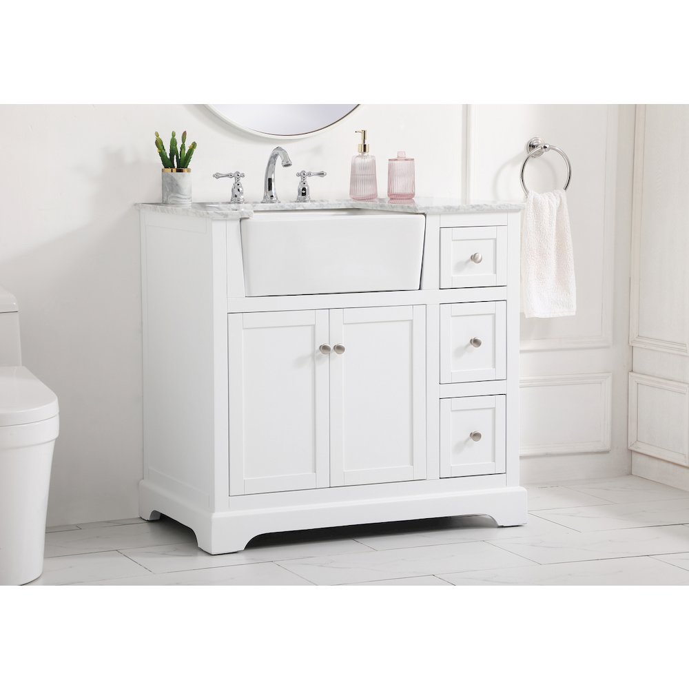 36 inch Single bathroom vanity in white