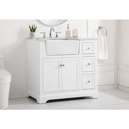 36 inch Single bathroom vanity in white