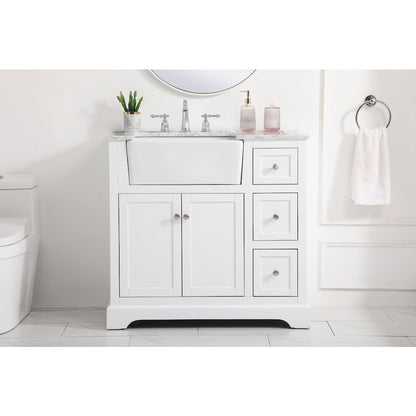 36 inch Single bathroom vanity in white