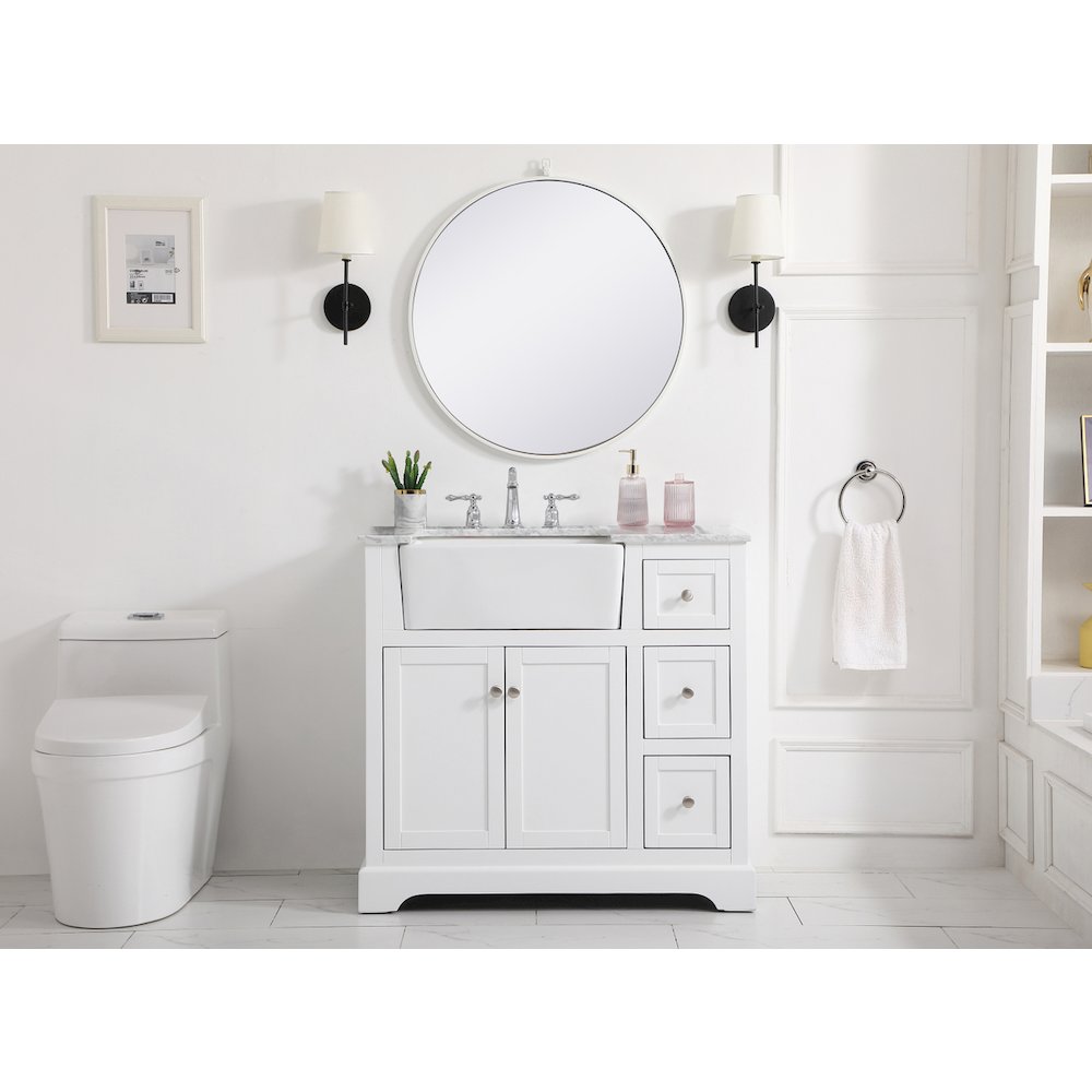 36 inch Single bathroom vanity in white