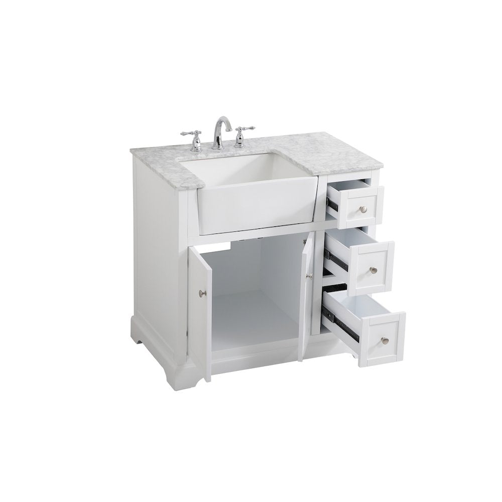 36 inch Single bathroom vanity in white