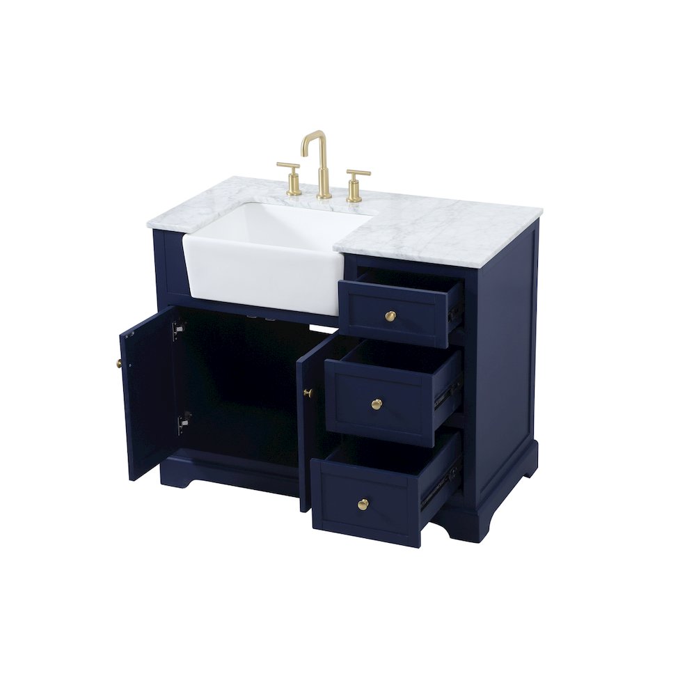 42 inch Single bathroom vanity in blue