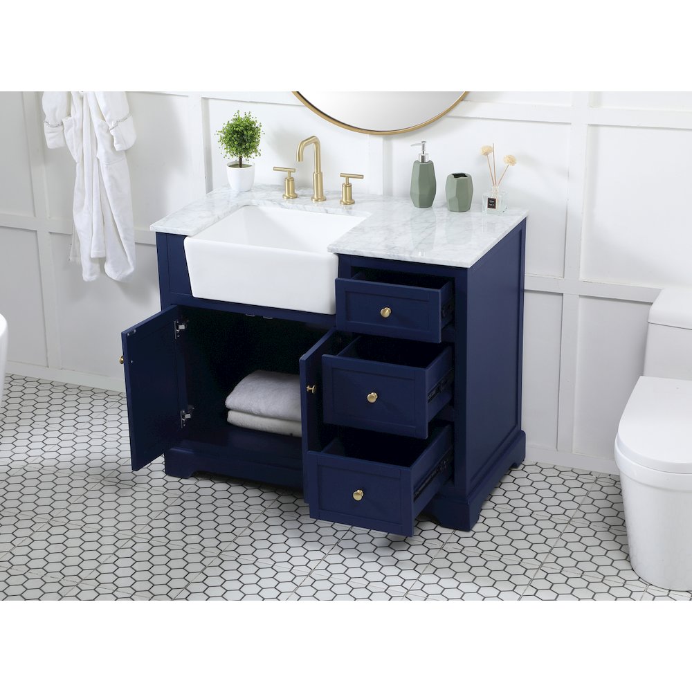 42 inch Single bathroom vanity in blue
