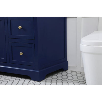 42 inch Single bathroom vanity in blue