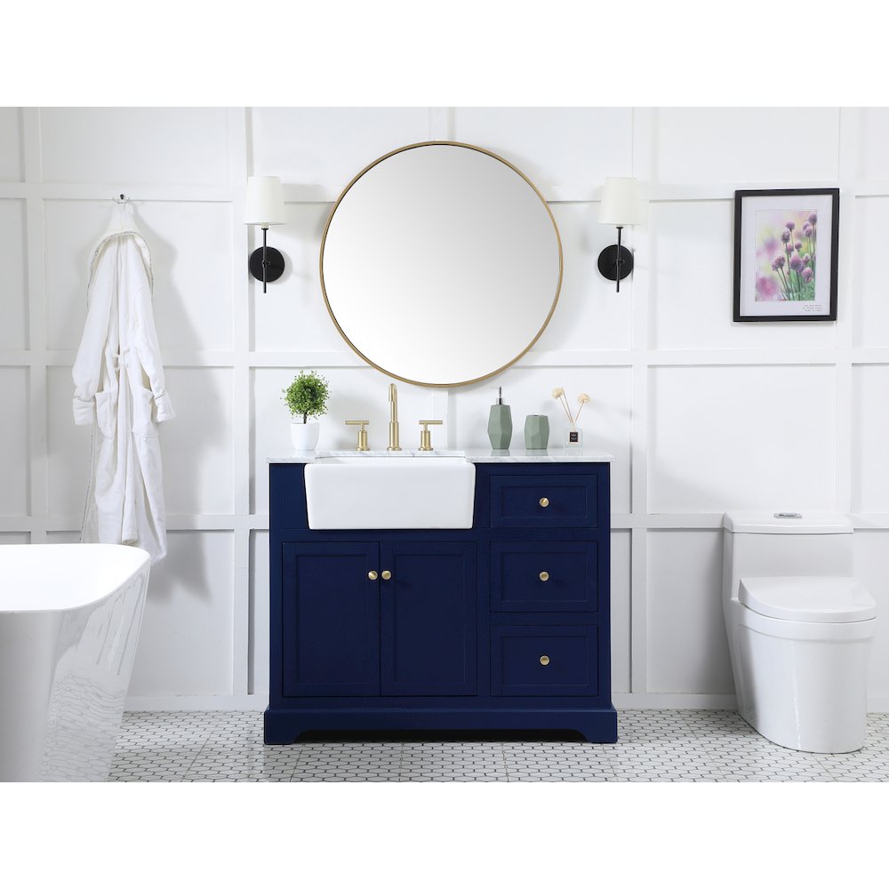 42 inch Single bathroom vanity in blue