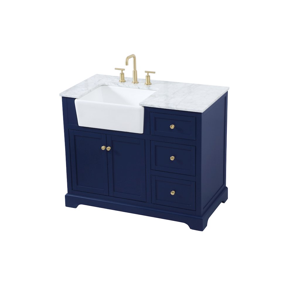 42 inch Single bathroom vanity in blue